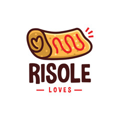 risoles risole risol food snack logo vector icon illustration