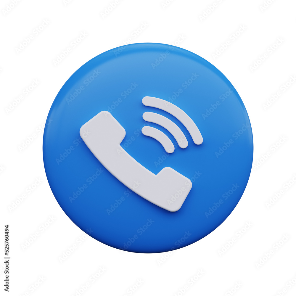 Poster phone call icon with conversation. 3d render.
