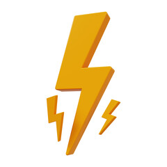 Lightning flash. Flash sale element.  3d render