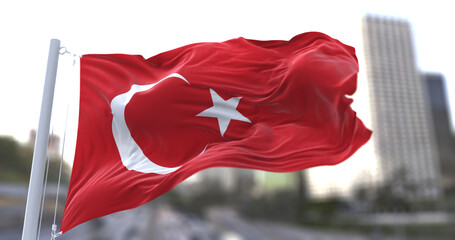 3d illustration flag of Turkey. flag symbols of Turkey.