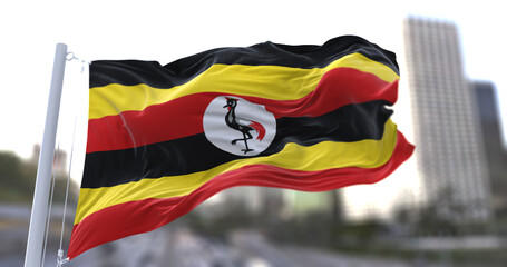 3d illustration flag of Uganda. flag symbols of Uganda.