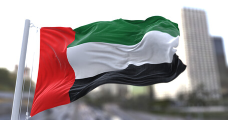 3d illustration flag of United Arab Emirates. flag symbols of United Arab Emirates.
