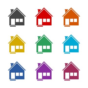 House home icon. Set icons colorful