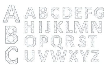 Alphabet Set. Gray letters on white background