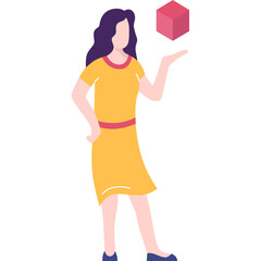 Product develop icon flat vector woman creator