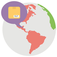 Global Delivery Flat Icon 