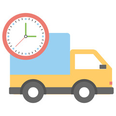 Express Delivery Flat Colored Icon