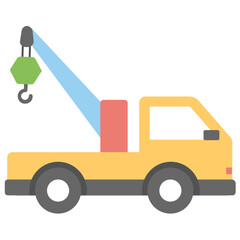 Tow Truck Flat Colored Icon