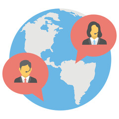 Global Communication Flat Colored Icon