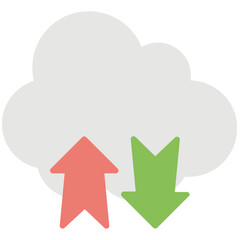Cloud Storage Flat Colored Icon