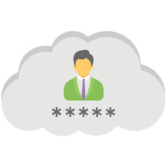 Private Cloud Flat Colored Icon