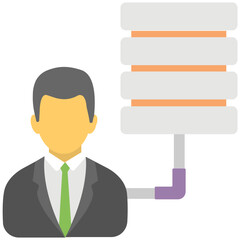 Business Network Flat Colored Icon