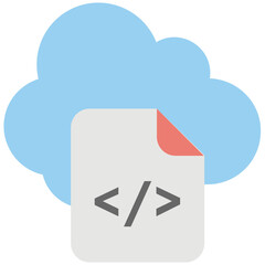 Cloud HTML Flat Colored Icon