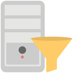 Information Funnel Flat Colored Icon