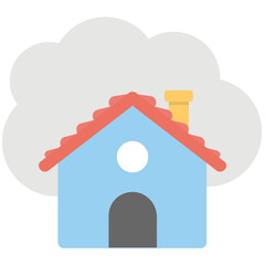 Home Cloud Flat Colored Icon