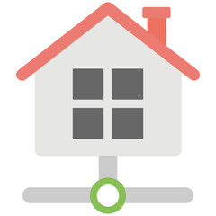 Line Home Network Flat Colored Icon