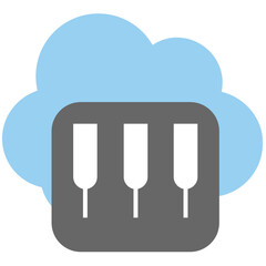 Cloud Preferences Flat Colored Icon