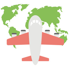 Global Traveling Flat Colored Icon