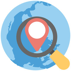 Global Location Search Flat Colored Icon