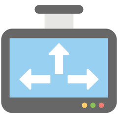 Car Navigation System Flat Colored Icon