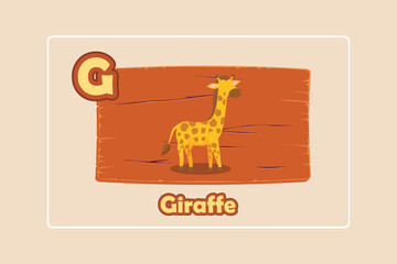 Fototapeta premium Animal alphabet letter G. English alphabet with cute animal concept. Vector illustration.