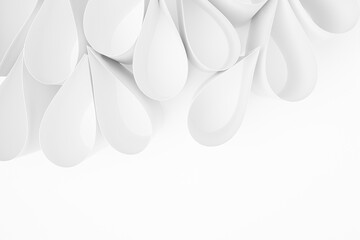 White abstract background with white tears shape or water drops of paper as soft light horizontal...