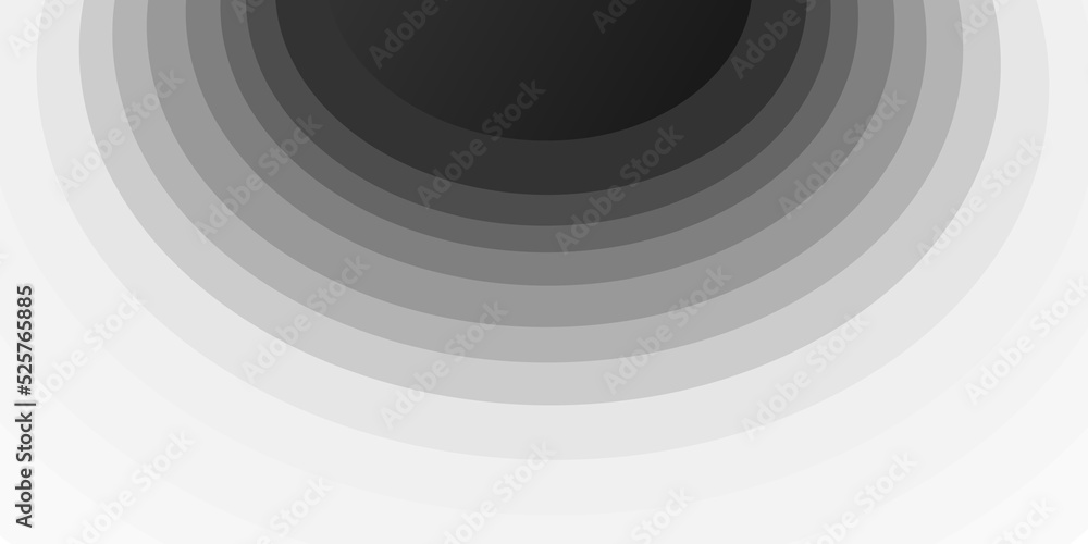 Poster abstract minimalist gray round curving, oval concentric shapes - background design with copyspace - 
