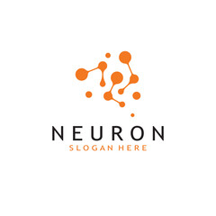 nerve cell logo or neuron logo with vector template