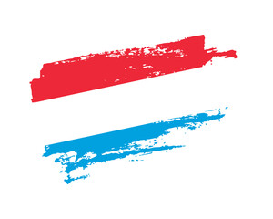 Hand painted Luxembourg grunge brush style flag on solid background