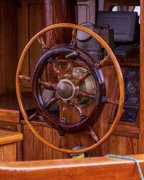 Wooden rudder of a sailing ship