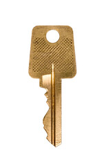 One yellow steel key