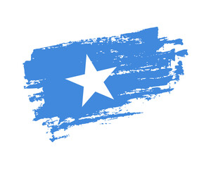 Hand painted Somalia grunge brush style flag on solid background