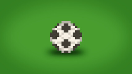 Pixel football or soccer ball background - high res pixelated wallpaper