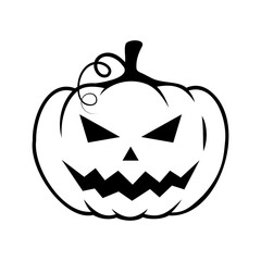 Line art Halloween pumpkin. Jack o Lantern. Happy holiday. Outline design element