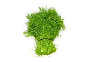 Fresh dill bunch vegetable isolated on white background