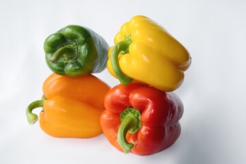 group of bell pepper with white background