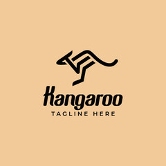 kangaroo logo icon vector template