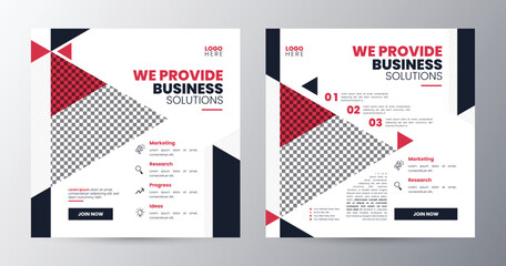 Creative Social Media Post Template with Modern Elements and Abstract Background, Social Banner Design and Place for the Photo, Business Template Layout with Triangle Shape Vector illustration