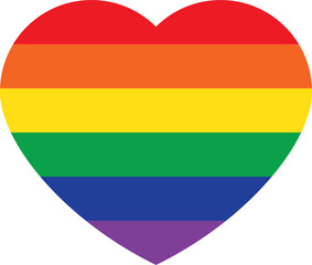 Rainbow colored heart shape icon. LGBTQI concept.	