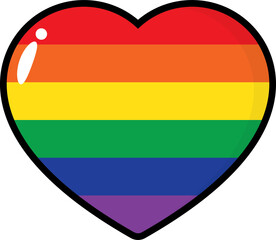 Fototapeta premium Rainbow colored heart shape icon. LGBTQI concept. 