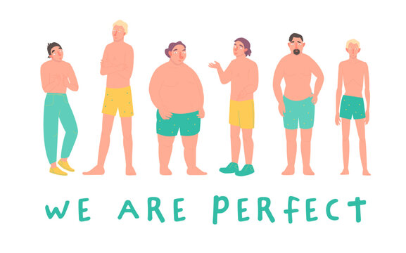 We are perfect. Diverse people. Vector illustration