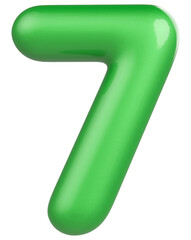 3d green font number 7