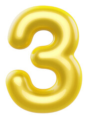 Fototapeta premium 3d golden number 3