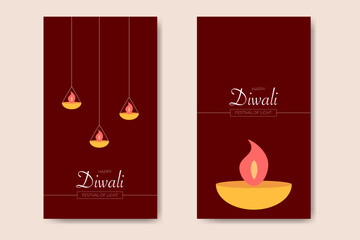 Happy Diwali With Candle Bundle Template