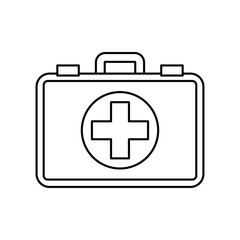 First aid icon in line style icon, isolated on white background