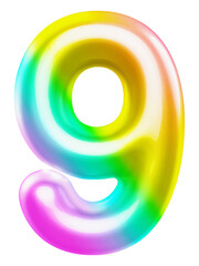 3d colorful number 9