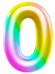 3d colorful number 0
