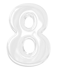 3d number 8 silver
