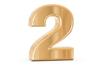3d gold number 2
