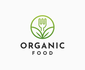 Organic food logo design. Healthy food logo. Eco food logo design